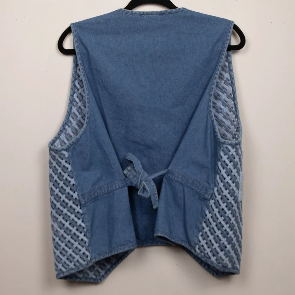 Casey & Max 90s denim floral detail vest-XL - Picture 4 of 4